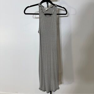 Forever 21 Black and White Striped Midi Dress